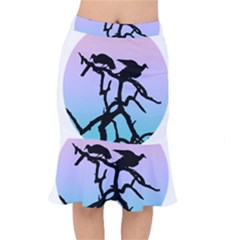 Birds Bird Vultures Tree Branches Short Mermaid Skirt by Semog4