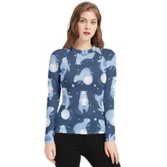 Bear Pattern Patterns Planet Animals Women s Long Sleeve Rash Guard by Semog4