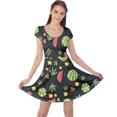 Watermelon Berries Patterns Pattern Cap Sleeve Dress by Semog4