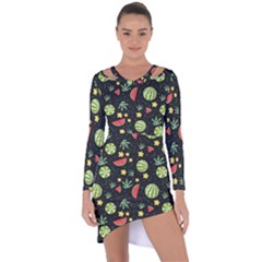 Watermelon Berries Patterns Pattern Asymmetric Cut-out Shift Dress by Semog4