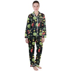 Watermelon Berries Patterns Pattern Women s Long Sleeve Satin Pajamas Set	 by Semog4