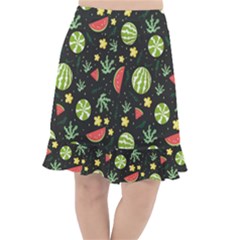 Watermelon Berries Patterns Pattern Fishtail Chiffon Skirt by Semog4