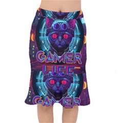 Gamer Life Short Mermaid Skirt by minxprints