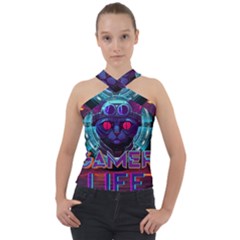 Gamer Life Cross Neck Velour Top by minxprints