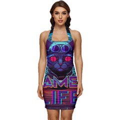 Gamer Life Sleeveless Wide Square Neckline Ruched Bodycon Dress by minxprints