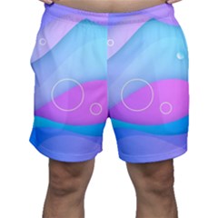 Colorful Blue Purple Wave Men s Shorts by Semog4