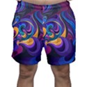 Colorful Waves Abstract Waves Curves Art Abstract Material Material Design Men s Shorts View1