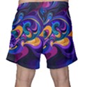 Colorful Waves Abstract Waves Curves Art Abstract Material Material Design Men s Shorts View2