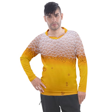 Beer Texture Liquid Bubbles Men s Pique Long Sleeve Tee by Semog4