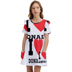 I Love Donald Kids  Frilly Sleeves Pocket Dress by ilovewhateva