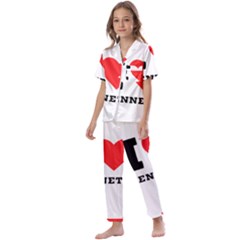 I Love Kenneth Kids  Satin Short Sleeve Pajamas Set by ilovewhateva