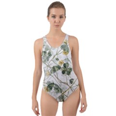 Leaves-142 Cut-out Back One Piece Swimsuit by nateshop