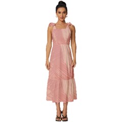 Pink-66 Tie-strap Tiered Midi Chiffon Dress by nateshop