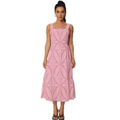 Pink-75 Square Neckline Tiered Midi Dress by nateshop