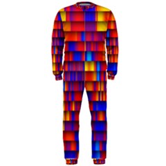 Geometric Pattern Colorful Fluorescent Background Onepiece Jumpsuit (men) by Jancukart