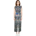 Peacock Feathers Peacock Bird Feathers Women s Frill Top Chiffon Jumpsuit View1