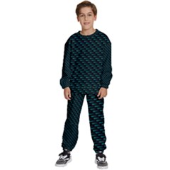 Lines Pattern Texture Stripes Particles Modern Kids  Sweatshirt Set by Jancukart