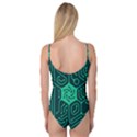 Circuit Hexagonal Geometric Pattern Background Green Camisole Leotard  View2