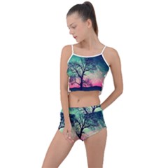 Tree Abstract Field Galaxy Night Nature Summer Cropped Co-ord Set by Jancukart