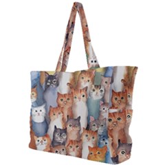 Cats Watercolor Pet Animal Mammal Simple Shoulder Bag by Jancukart