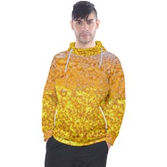 Texture Pattern Macro Glass Of Beer Foam White Yellow Bubble Men s Pullover Hoodie by Semog4