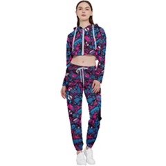 Grafitti Graffiti Abstract Artwork Digital Cropped Zip Up Lounge Set by Semog4