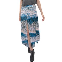 Waves Wave Nature Beach Velour Split Maxi Skirt by Semog4