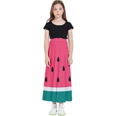 Watermelon Fruit Pattern Kids  Flared Maxi Skirt by Semog4