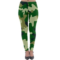 Green Military Background Camouflage Lightweight Velour Leggings by Semog4