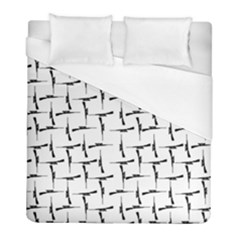 Precision Pursuit: Hunting Motif Black And White Pattern Duvet Cover (full/ Double Size) by dflcprintsclothing