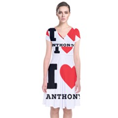 I Love Anthony  Short Sleeve Front Wrap Dress by ilovewhateva