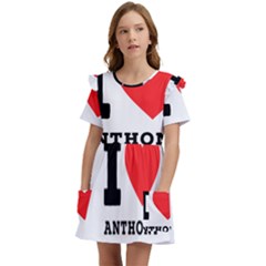 I Love Anthony  Kids  Frilly Sleeves Pocket Dress by ilovewhateva