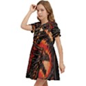 Dragon fire Kids  Bow Tie Puff Sleeve Dress View3