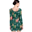 Cute Christmas Pattern Doodle Long Sleeve Bodycon Dress View2