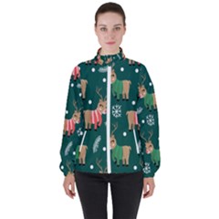 Cute Christmas Pattern Doodle Women s High Neck Windbreaker by Semog4