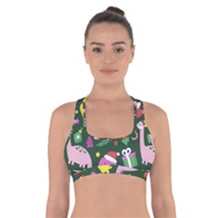 Colorful Funny Christmas Pattern Cross Back Sports Bra by Semog4