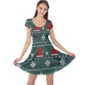 Beautiful Knitted Christmas Pattern Cap Sleeve Dress View1