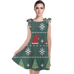 Beautiful Knitted Christmas Pattern Tie Up Tunic Dress by Semog4