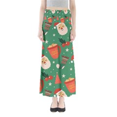 Colorful Funny Christmas Pattern Full Length Maxi Skirt by Semog4