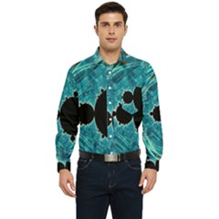 Fractal Abstract Background Men s Long Sleeve Pocket Shirt  by Ravend