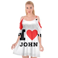 I Love John Cutout Spaghetti Strap Chiffon Dress by ilovewhateva