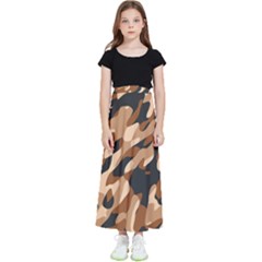 Abstract Camouflage Pattern Kids  Flared Maxi Skirt by Jack14