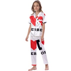 I Love Robert Kids  Satin Short Sleeve Pajamas Set by ilovewhateva