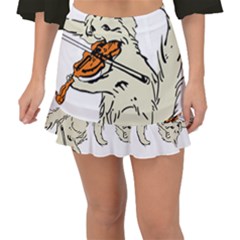 Cat Playing The Violin Art Fishtail Mini Chiffon Skirt by oldshool