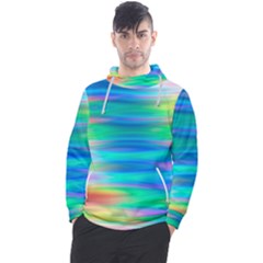 Wave Rainbow Bright Texture Men s Pullover Hoodie by Semog4