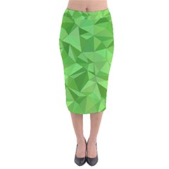 Mosaic-tile-geometrical-abstract Velvet Midi Pencil Skirt by Semog4