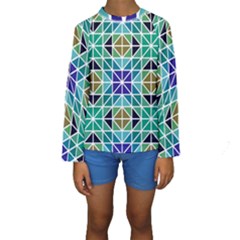 Mosaic-triangle-symmetry- Kids  Long Sleeve Swimwear by Semog4