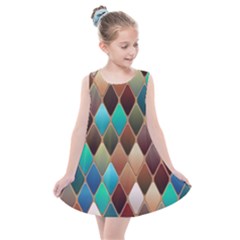 Diamond Shapes Pattern Kids  Summer Dress