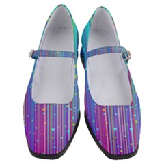 Blue Magenta Speckles Line Women s Mary Jane Shoes by Semog4