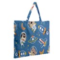 Seamless Pattern Funny Astronaut Outer Space Transportation Zipper Large Tote Bag View2